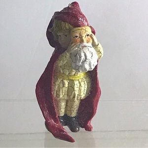 BETHANY LOWE Virginia Holding Santa Claus Mask Crackle & Glitter RARE Decoration